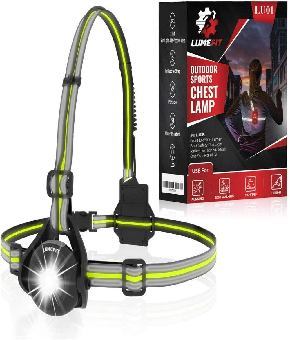 Lauflicht mit Reflektoren - Lauflampe Joggen Brustlampe, LED