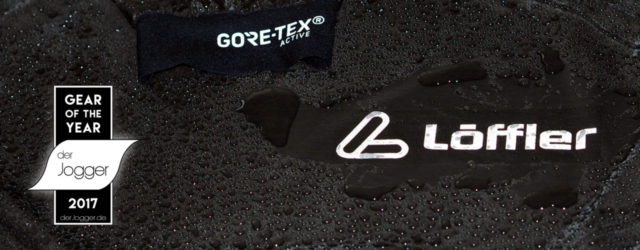 Löffler GTX Concept Laufjacke aus Shakedry im Test mit Regentropfen